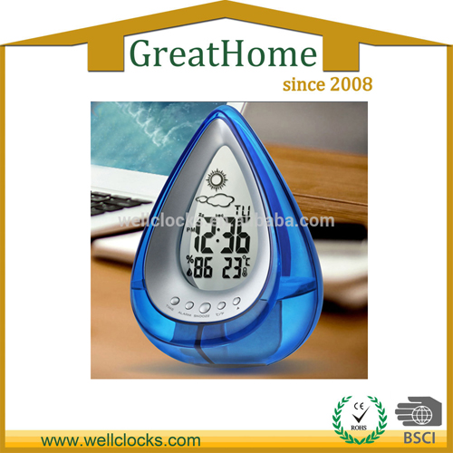 New product!!! Water Drop Shape Water Powered Temperature Al