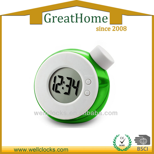 special design colourful mini water power alarm clock