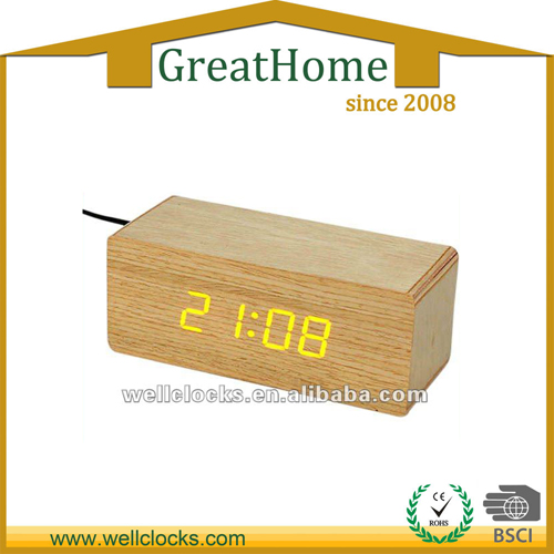 Wooden table led clock