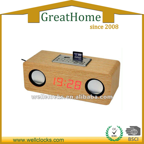 Wooden FM Radio Clock