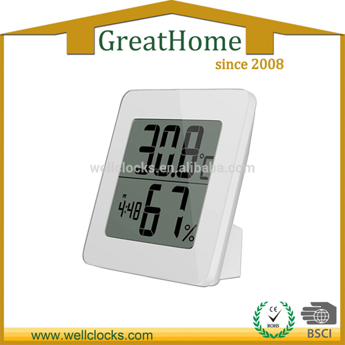 Square Designer Hygrometer Clock
