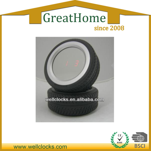 Tire mirror voice vibration control alarm clock