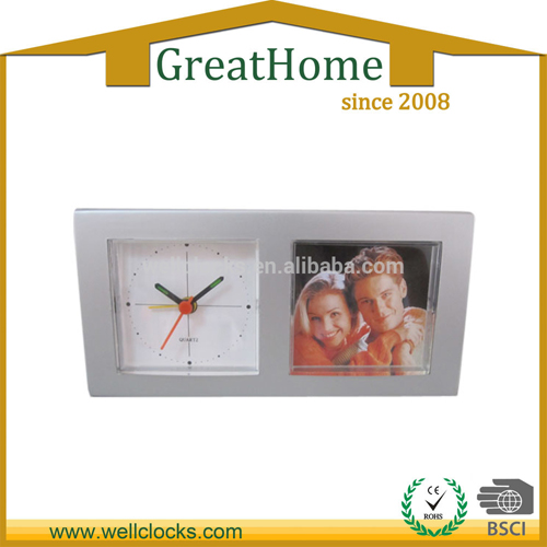 Promotion Gift Family Photo Frame Plastic Desk Clock
