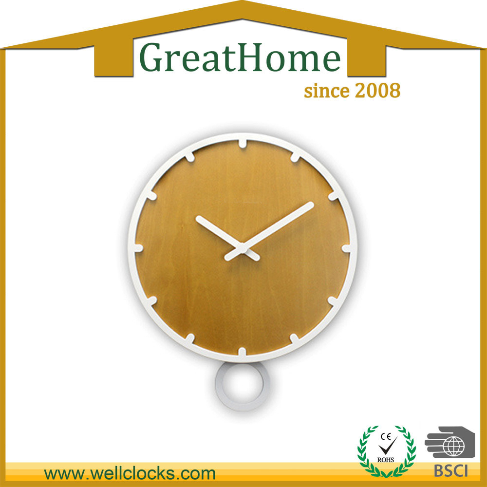 Home Decor MDF Swing Wall Clock
