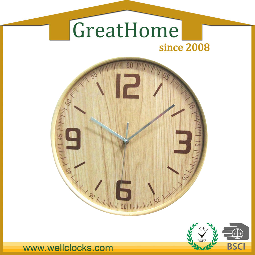 12 Inch Round Decoration Wooden Wall Clock