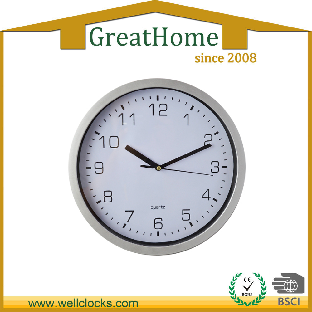 Silvery Aluminous Wall Clock