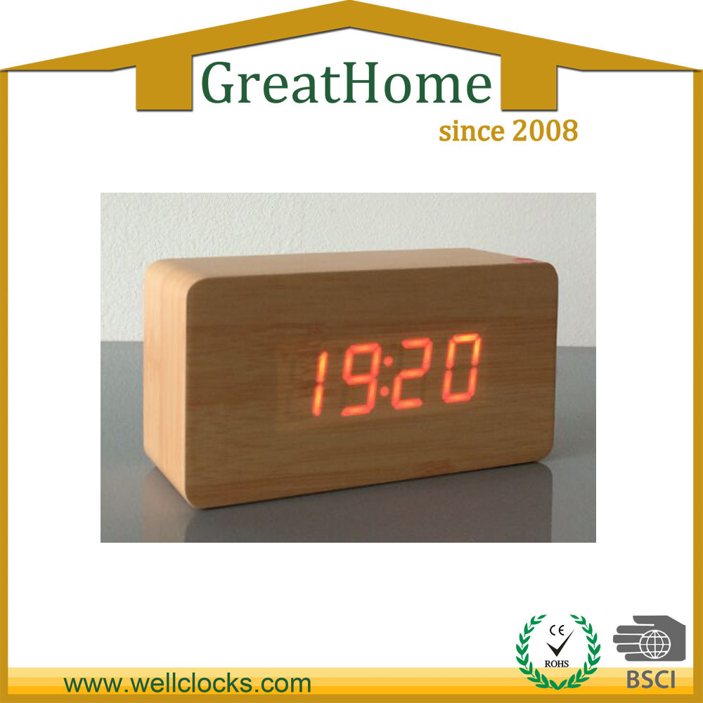 HOT digital clock home decor LED clcok fashion wood clock ta