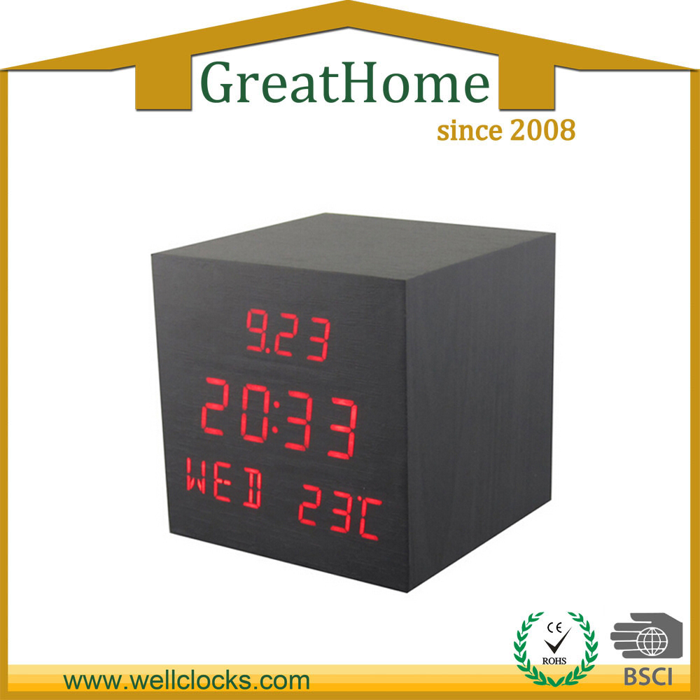 Desktop Clock With Thermometer, Day Of Week Clock