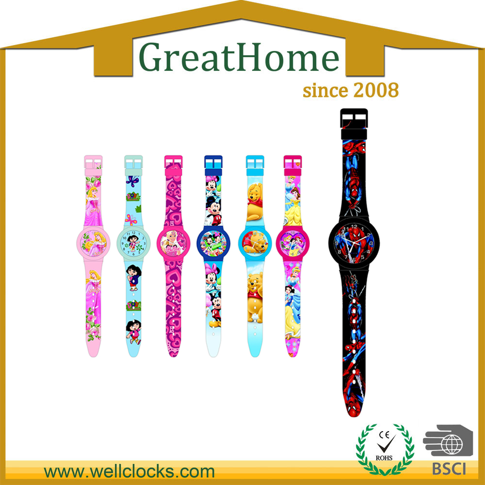 Cute cartoon plastic colorful children watch