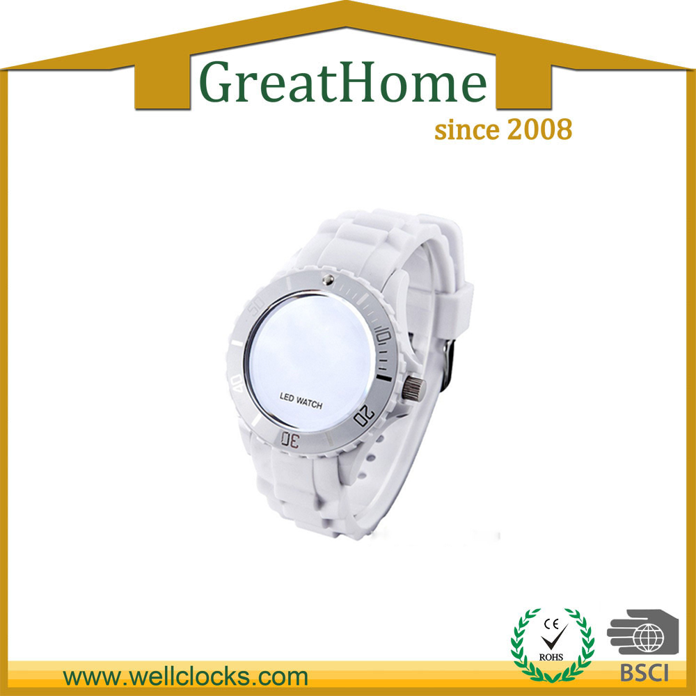 2016 white now digital silicone watch