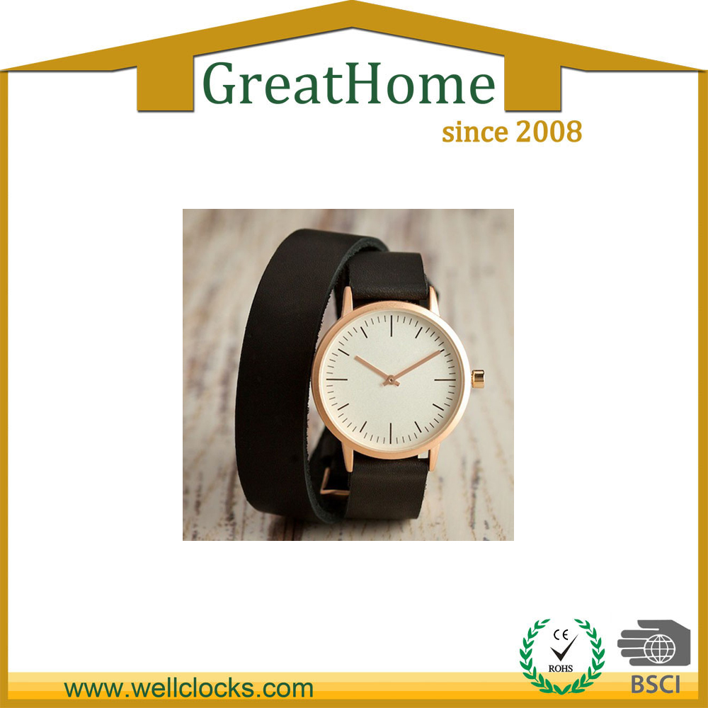 Fashion watch long Black strap