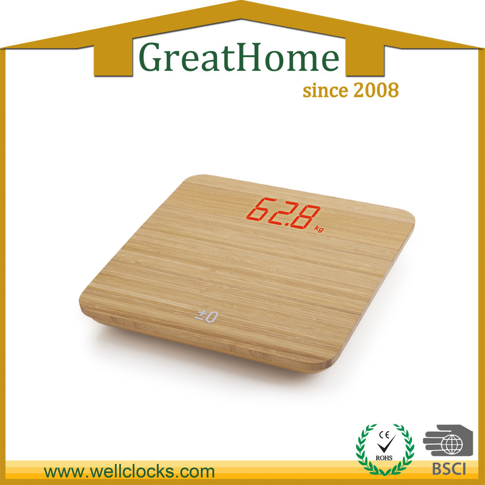 Wood print square digital scale