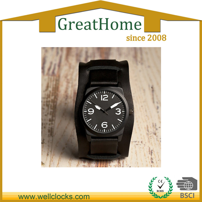 Fashion Black Leather Watch